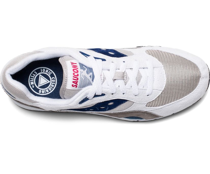 Men's Saucony Shadow 6000 Sneakers White Grey Navy | UK-47561