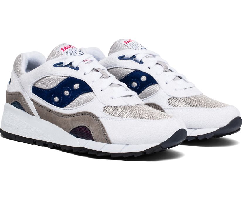 Men's Saucony Shadow 6000 Sneakers White Grey Navy | UK-47561