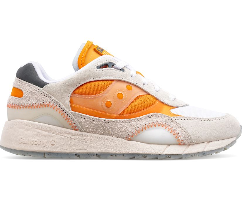 Men\'s Saucony Shadow 6000 Transparent Sneakers White Orange | UK-03579