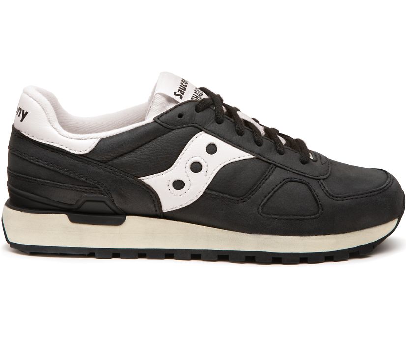 Men\'s Saucony Shadow Distressed Original Sneakers Black White | UK-04357