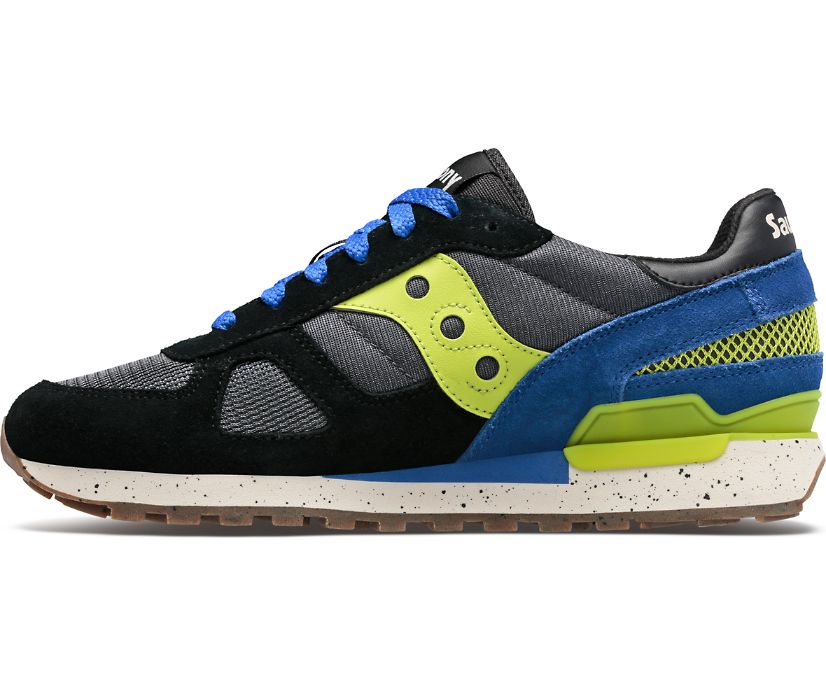 Men's Saucony Shadow Original Sneakers Black Light Green Blue | UK-20437