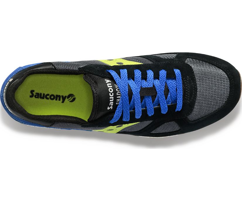 Men's Saucony Shadow Original Sneakers Black Light Green Blue | UK-20437