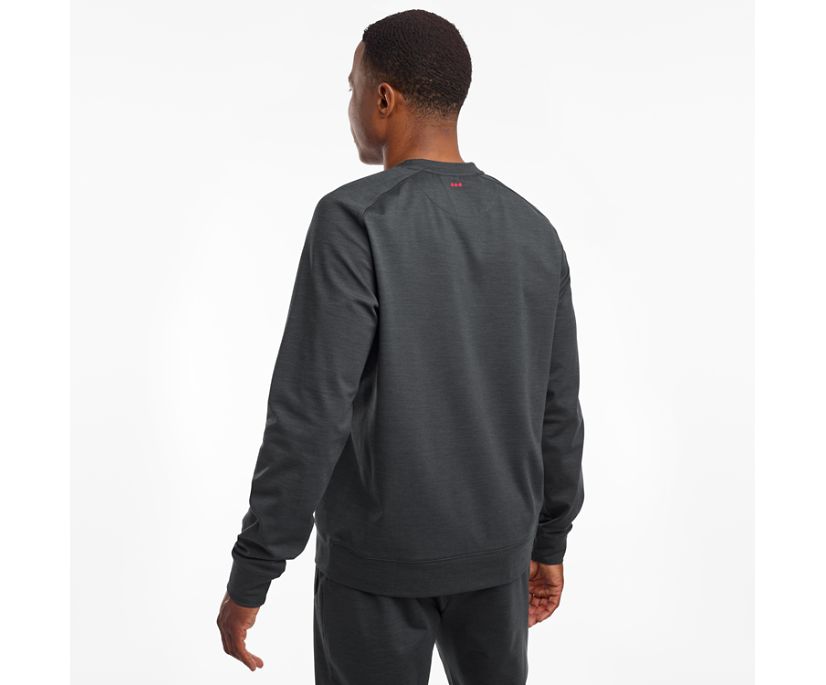 Men's Saucony Solstice Crew Long Sleeve Black | UK-30762