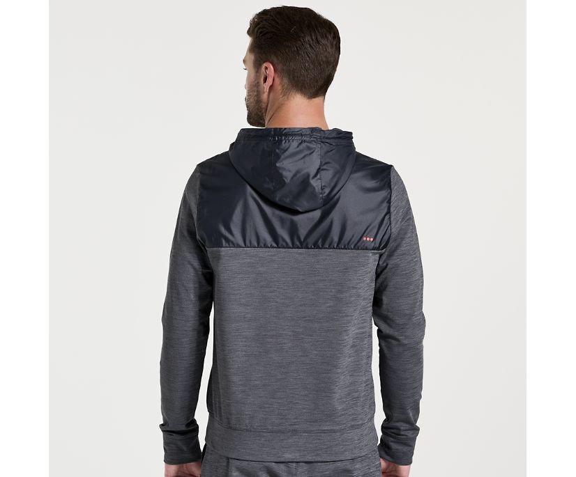 Men's Saucony Solstice Zip Hoody Black | UK-42853