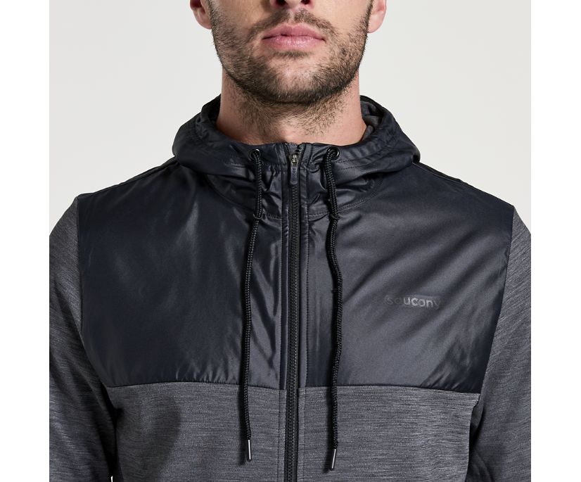 Men's Saucony Solstice Zip Hoody Black | UK-42853