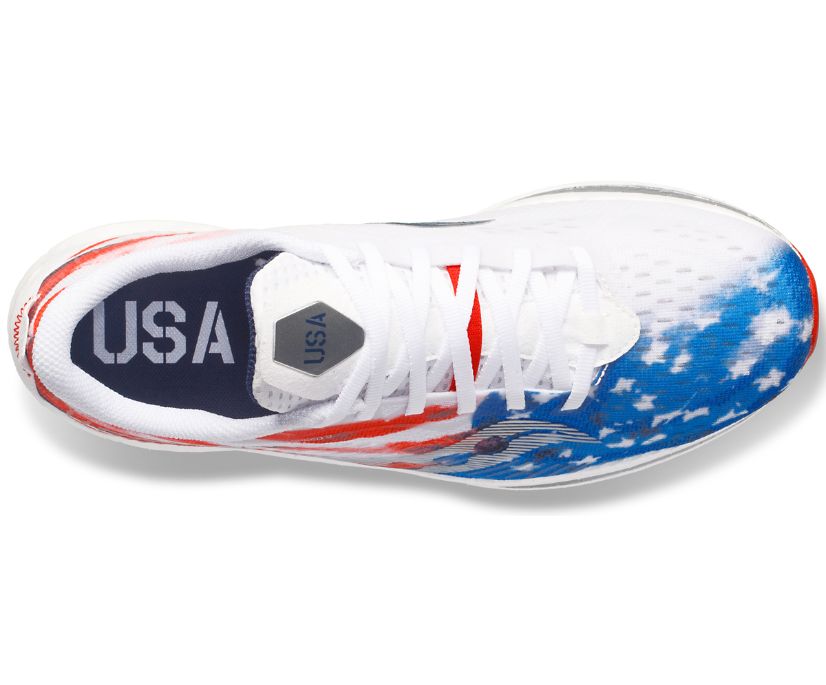 Men's Saucony Stars & Stripes Endorphin Speed 2 Running Shoes Red White Blue | UK-58270