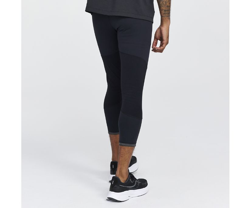 Men's Saucony Time Trial Crop Tight Black | UK-48560