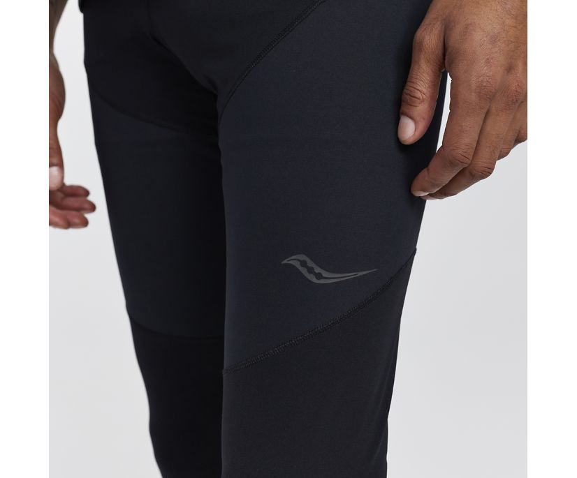 Men's Saucony Time Trial Crop Tight Black | UK-48560