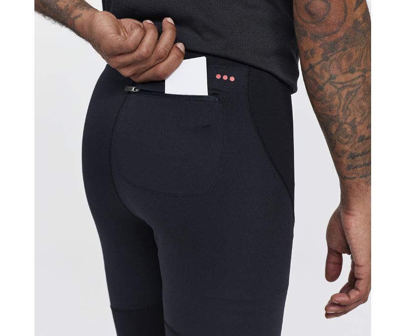 Men's Saucony Time Trial Crop Tight Black | UK-48560