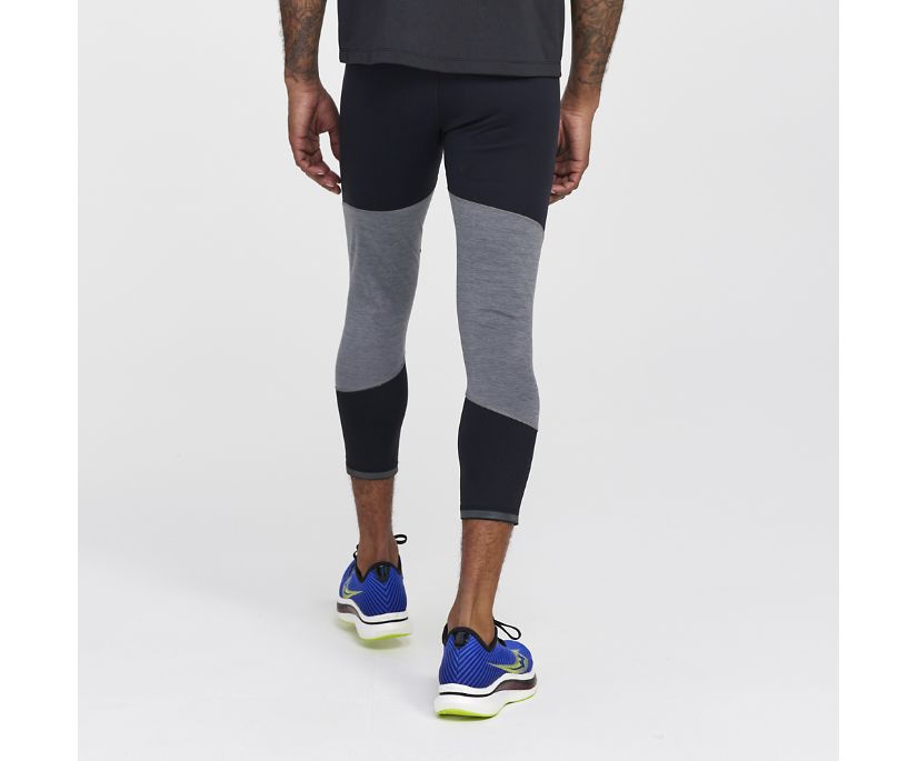 Men's Saucony Time Trial Crop Tight Dark Grey | UK-03758