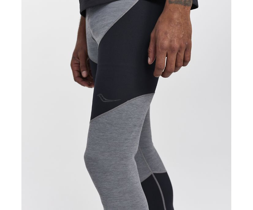 Men's Saucony Time Trial Crop Tight Dark Grey | UK-03758