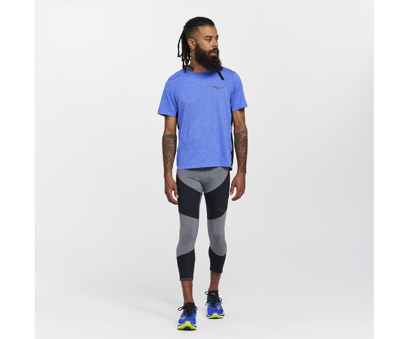 Men's Saucony Time Trial Crop Tight Dark Grey | UK-03758