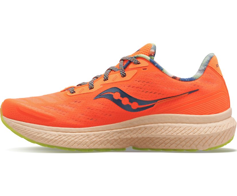 Men's Saucony Triumph 19 Running Shoes Orange Green | UK-36082