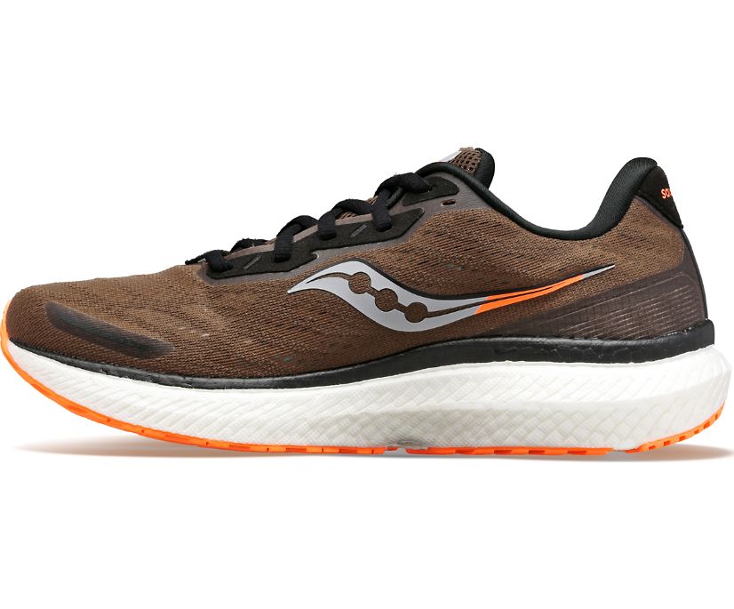 Men's Saucony Triumph 19 Walking Shoes Olive Orange | UK-48519