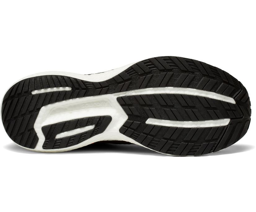 Men's Saucony Triumph 19 Wide Running Shoes Black White | UK-61975