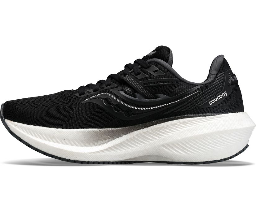 Men's Saucony Triumph 20 Wide Running Shoes Black White | UK-30615