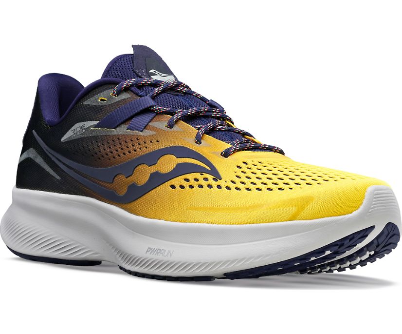 Men's Saucony Vizipro Ride 15 Walking Shoes Purple Yellow | UK-38072