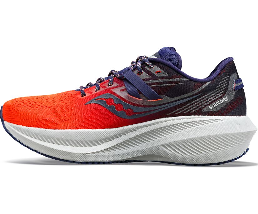 Men's Saucony Vizipro Triumph 20 Walking Shoes Purple Orange | UK-84712