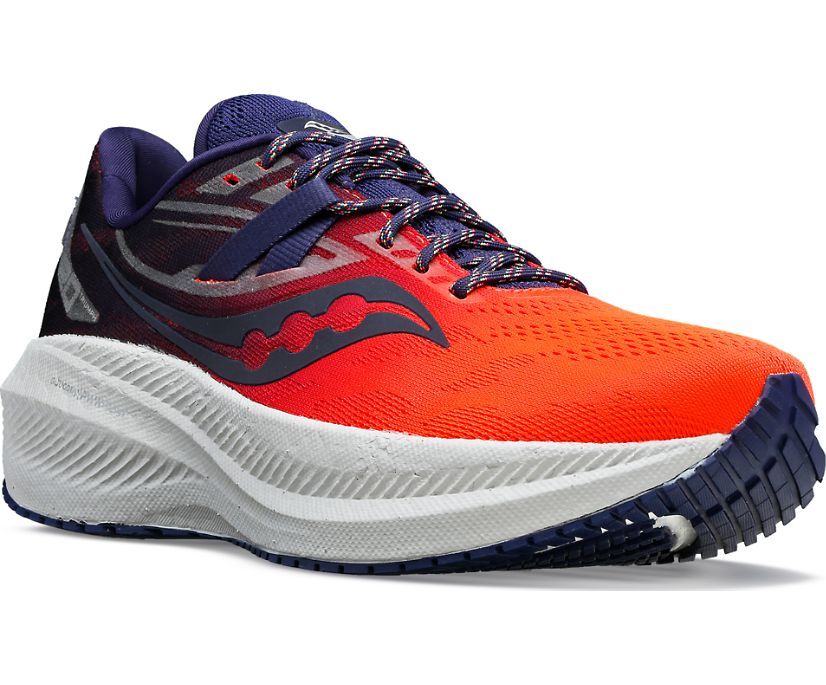 Men's Saucony Vizipro Triumph 20 Walking Shoes Purple Orange | UK-84712