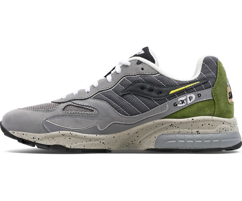 Women's Saucony 3d Grid Hurricane Premium Sneakers Dark Grey Light Grey | UK-25738