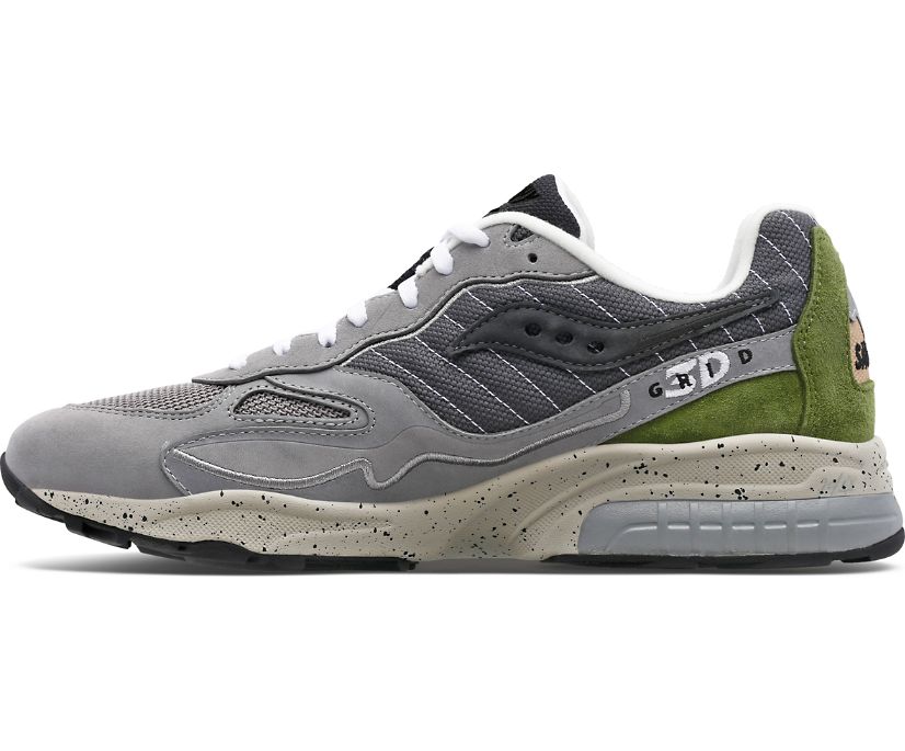 Women's Saucony 3d Grid Hurricane Premium Sneakers Dark Grey Light Grey | UK-35412