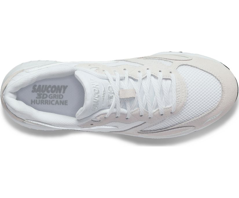 Women's Saucony 3d Grid Hurricane Sneakers White White | UK-30164