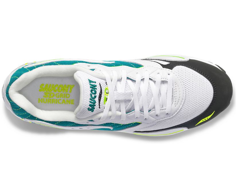 Women's Saucony 3d Grid Hurricane Sneakers White Green | UK-43589