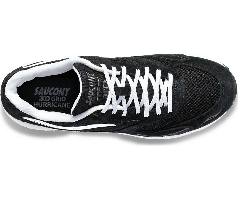 Women's Saucony 3d Grid Hurricane Sneakers Black White | UK-67389