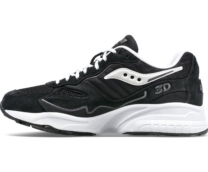 Women's Saucony 3d Grid Hurricane Sneakers Black White | UK-74309