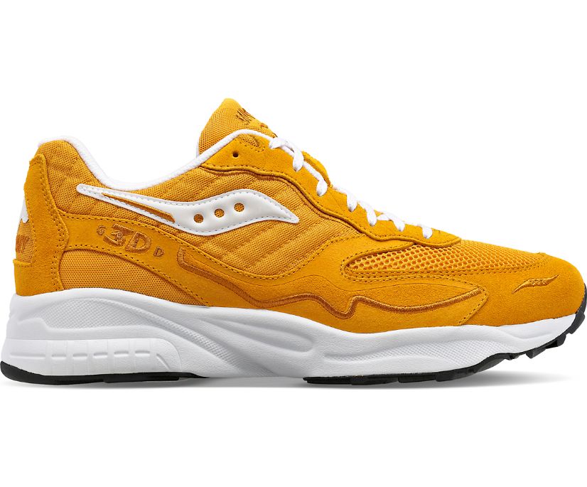 Women\'s Saucony 3d Grid Hurricane Sneakers Mustard White | UK-79461