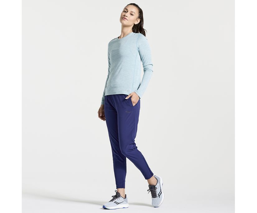 Women's Saucony Boston Woven Pant Blue | UK-36821