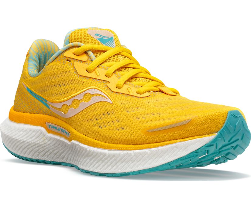 Women's Saucony Bottomless Love Triumph 19 Running Shoes Yellow | UK-93401