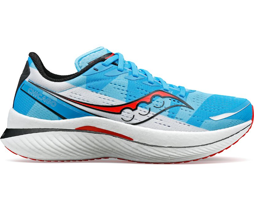 Women\'s Saucony Chicago Endorphin Speed 3 Running Shoes Blue White Red | UK-67283