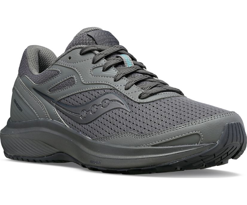 Women's Saucony Cohesion 15 Pl Wide Running Shoes Grey | UK-32701