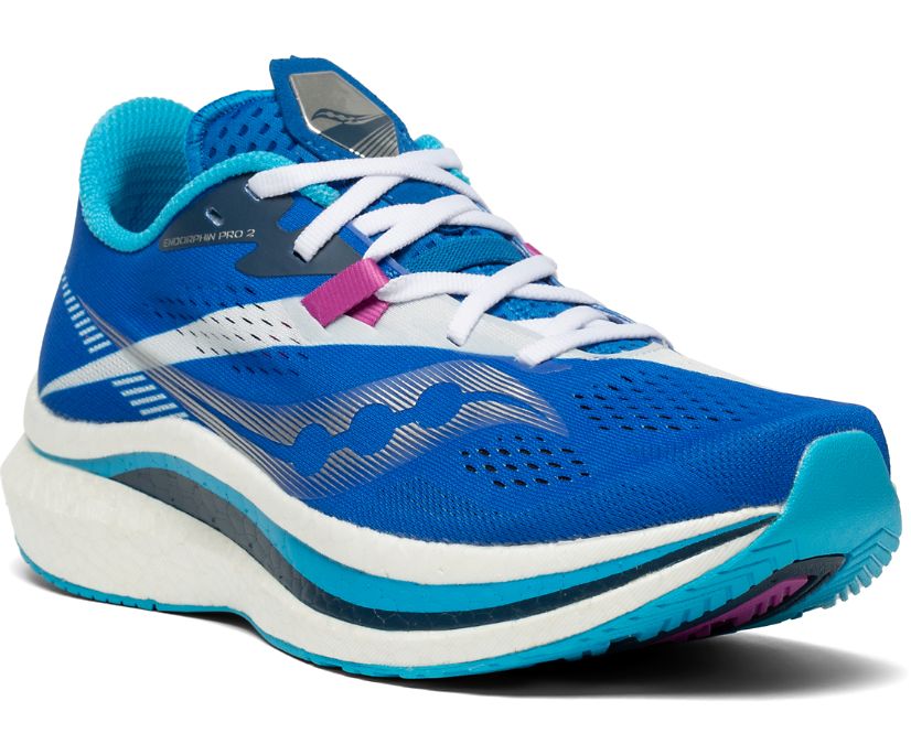 Women's Saucony Endorphin Pro 2 Running Shoes Royal White | UK-02375