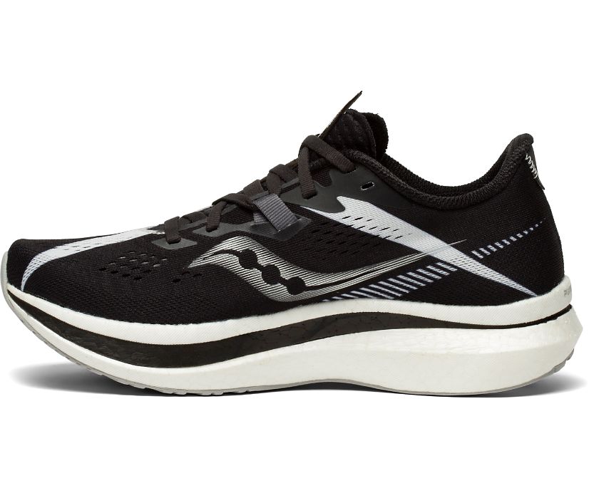 Women's Saucony Endorphin Pro 2 Running Shoes Black White | UK-18904