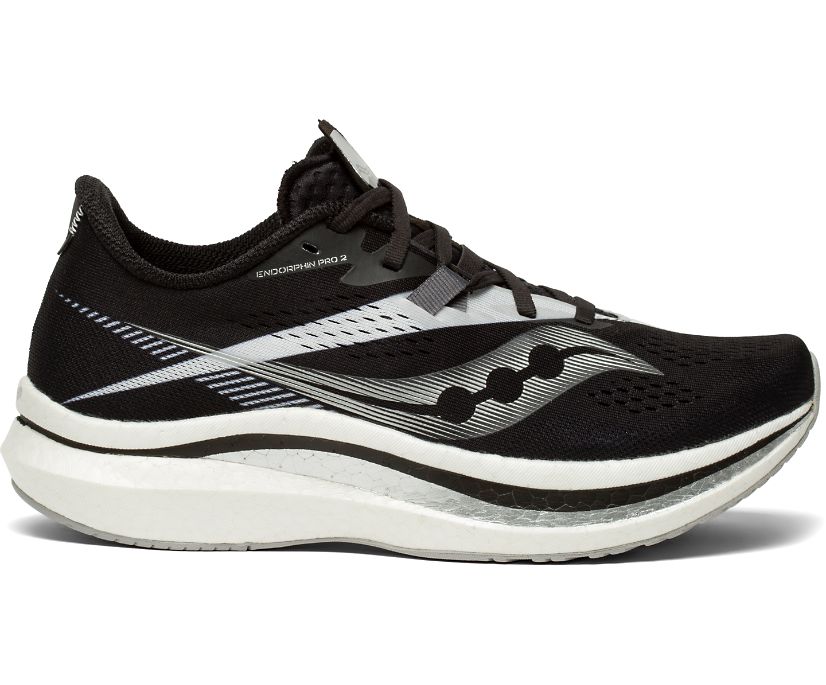 Women\'s Saucony Endorphin Pro 2 Running Shoes Black White | UK-18904