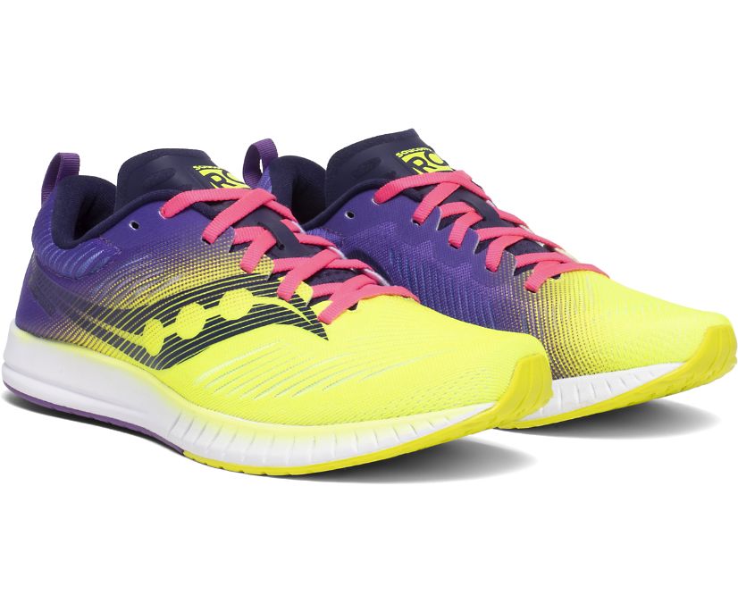 Women's Saucony Fastwitch 9 Running Shoes Purple Yellow | UK-58912