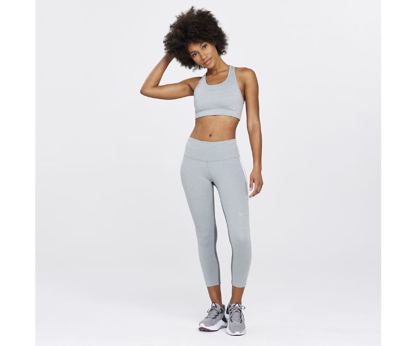 Women's Saucony Fortify Crop Pant Light Grey | UK-65210