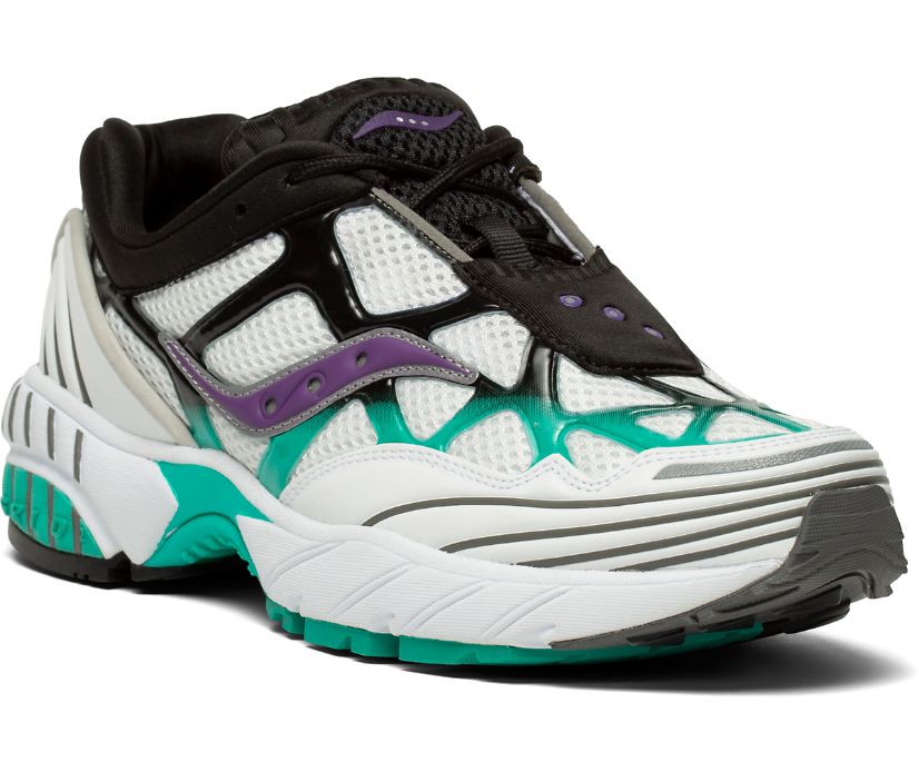 Women's Saucony Grid Web Into The Void Sneakers White Turquoise Purple | UK-27463