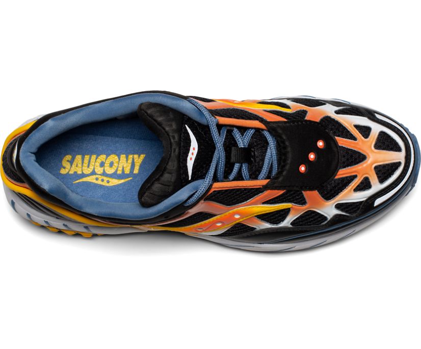 Women's Saucony Grid Web Sneakers Black Orange Yellow | UK-67829