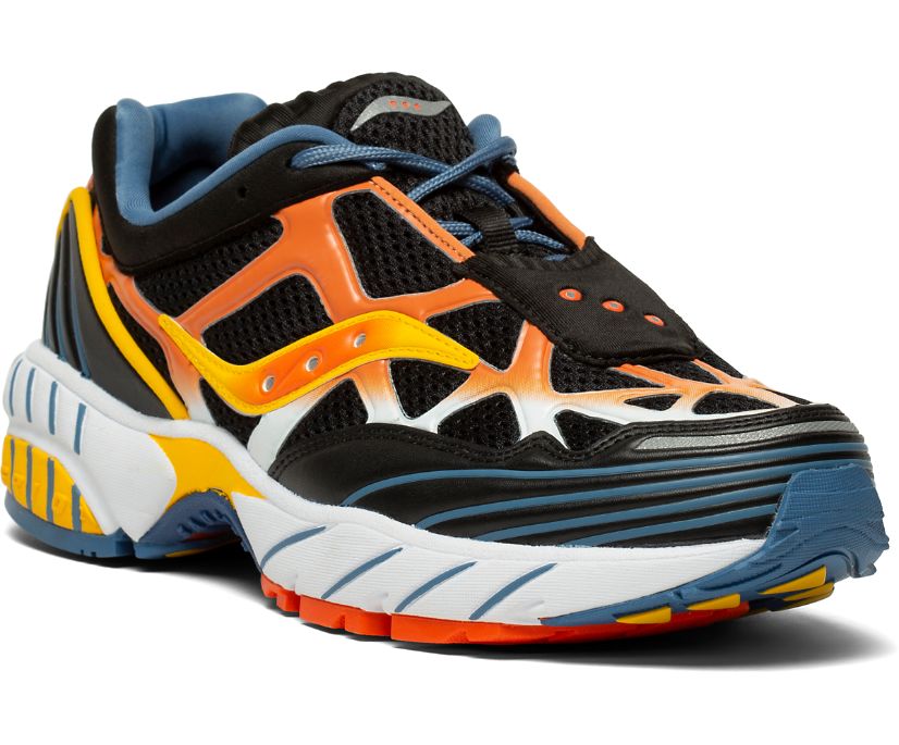 Women's Saucony Grid Web Sneakers Black Orange Yellow | UK-67829