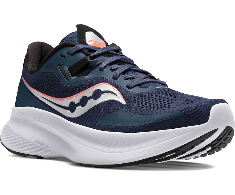 Women's Saucony Guide 15 Running Shoes Navy Silver | UK-72831