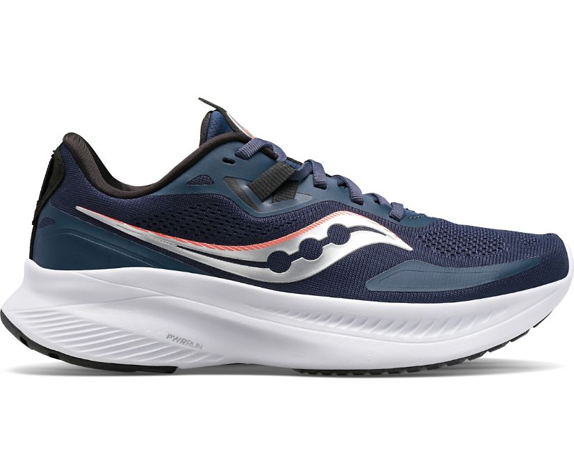 Women\'s Saucony Guide 15 Running Shoes Navy Silver | UK-72831