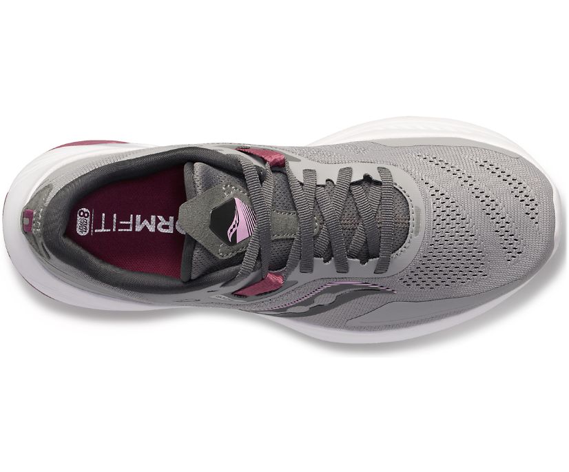 Women's Saucony Guide 15 Wide Walking Shoes Grey | UK-89451