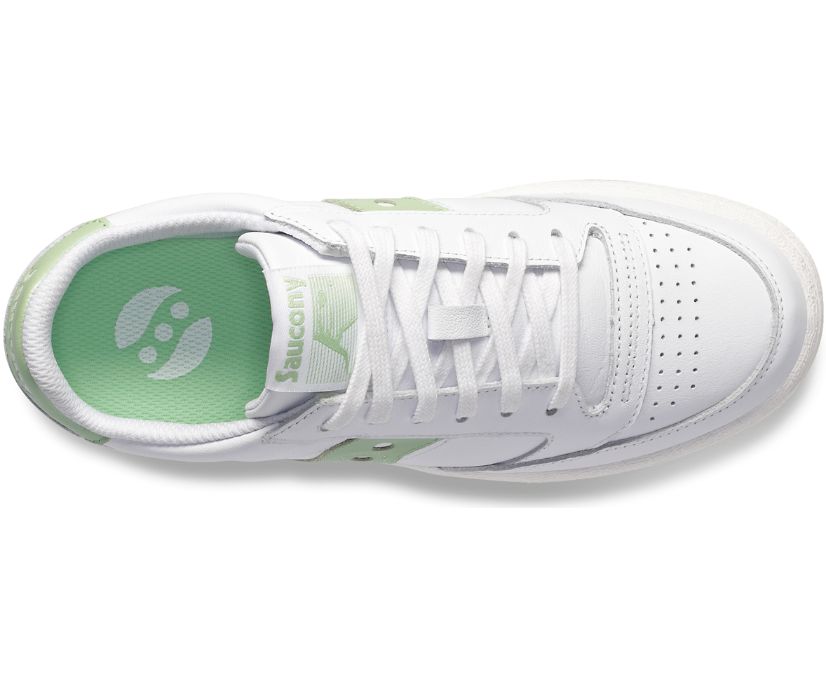 Women's Saucony Jazz Court Metallic Sneakers White Light Green | UK-04732