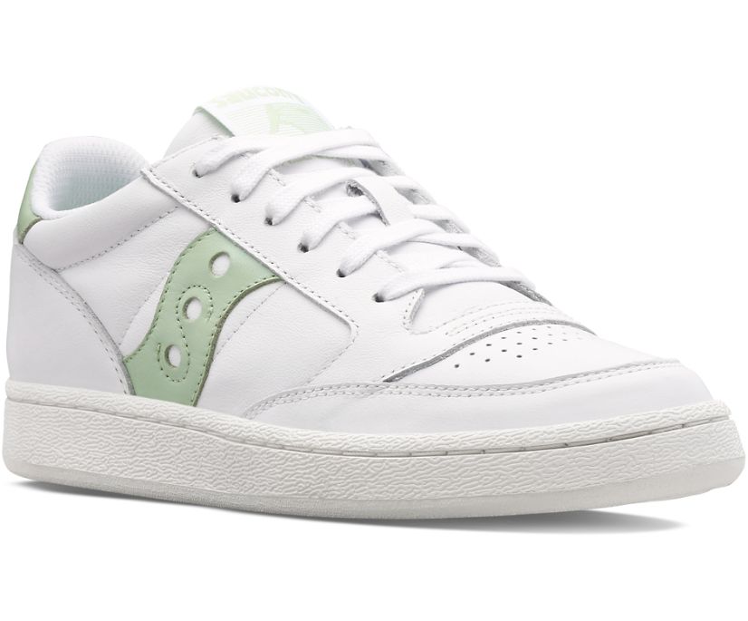 Women's Saucony Jazz Court Metallic Sneakers White Light Green | UK-04732