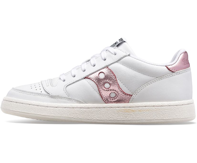 Women's Saucony Jazz Court Metallic Walking Shoes White Pink | UK-50741