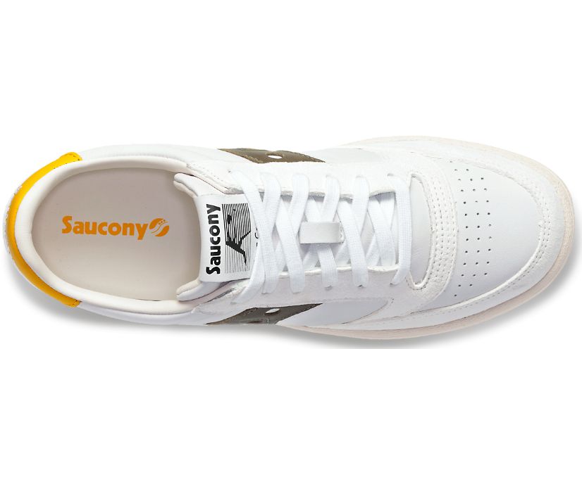 Women's Saucony Jazz Court Premium Sneakers White White Green | UK-60754