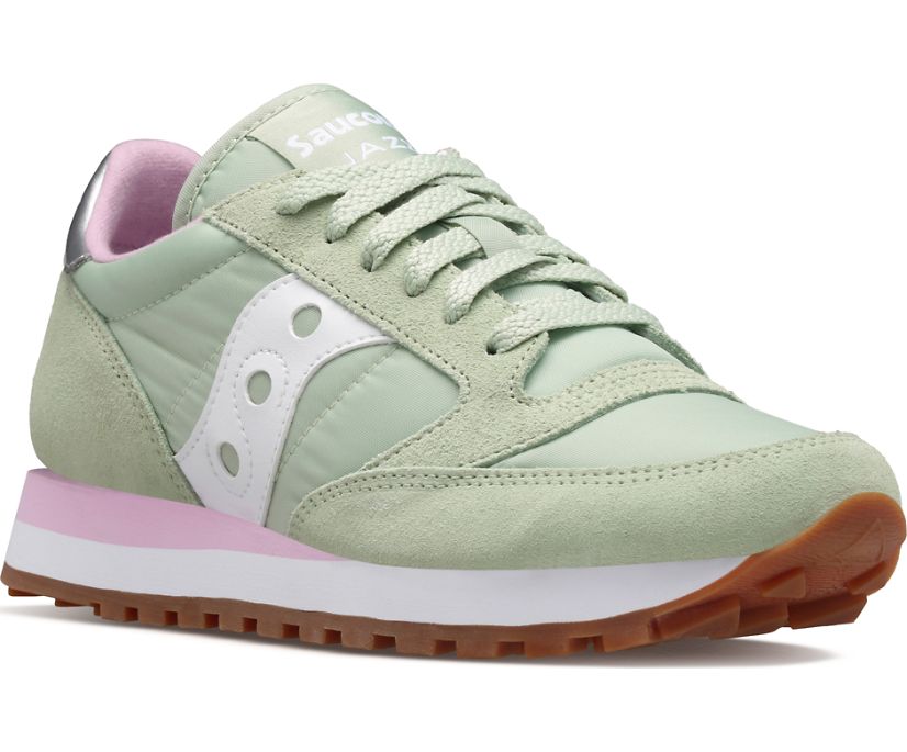 Women's Saucony Jazz Original Sneakers Green White | UK-98346